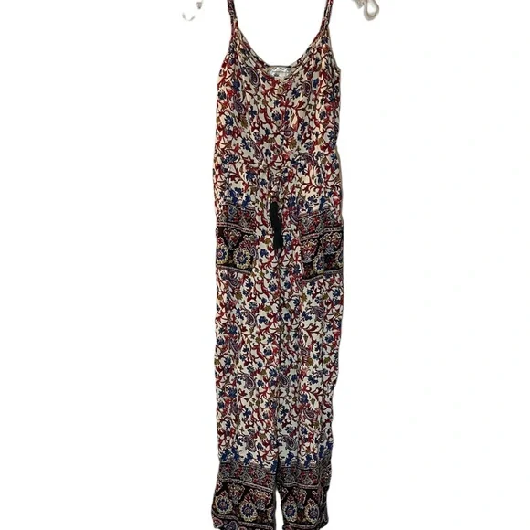 Band of Gypsies Jumpsuit Summer Floral Patch Pockets Size XS - Picture 2 of 9